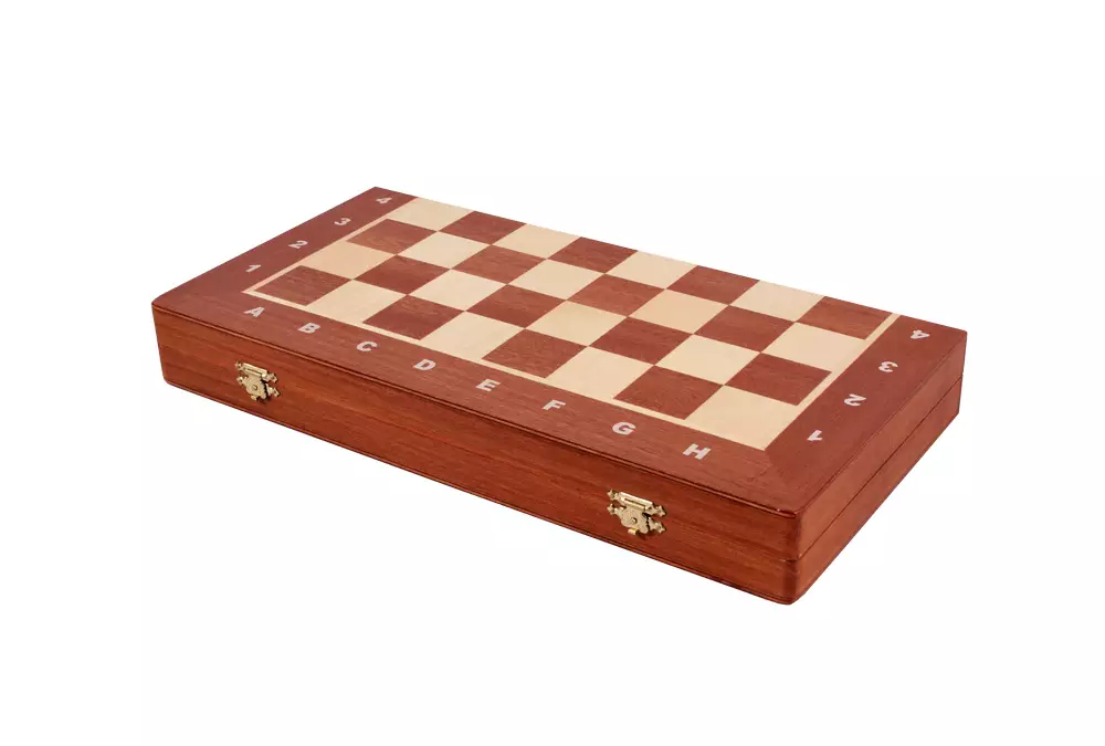 Szachy Turniejowe nr 4 (42x42cm) Intarsjowane - piękny zestaw rzeźbionych szachów drewnianych - na prezent dla dziecka i dorosłego