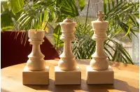 Puchar szachowy drewniany - Biały król ( cm)