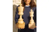 Puchar szachowy drewniany - Biały król ( cm)