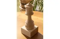 Puchar szachowy drewniany - Biały Hetman (26 cm)