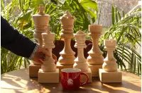 Puchar szachowy drewniany - Biały Hetman (26 cm)