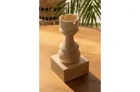 Puchar szachowy drewniany - Biała wieża (20 cm)