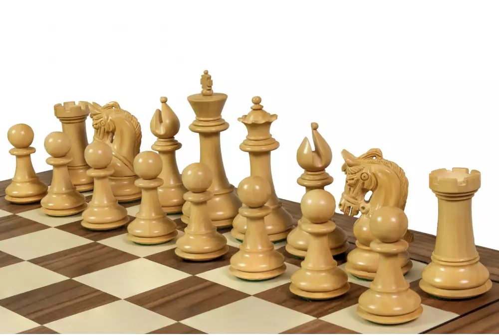 Deska szachowa nr 5+ z czarną ramką (bez opisu) orzech/klon (intarsja) - Ekskluzywna