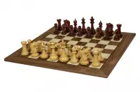 Deska szachowa nr 5+ z czarną ramką (bez opisu) orzech/klon (intarsja) - Ekskluzywna Deska szachowa nr 5+ z czarną ramką (bez opisu) orzech/klon (intarsja) - Ekskluzywna