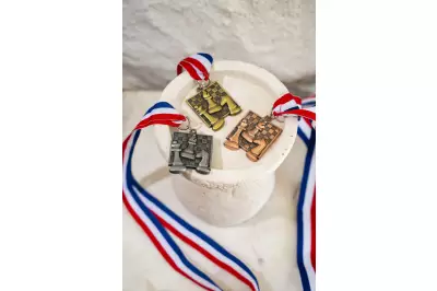 Medal szachowy kwadratowy - srebrny