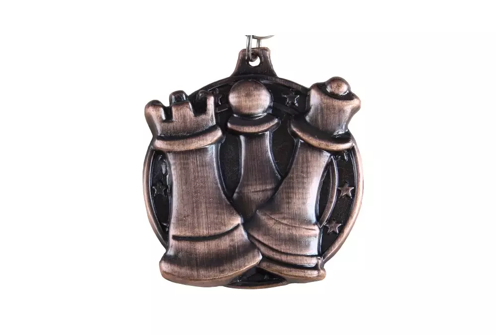 Medal szachowy okrągły - brązowy