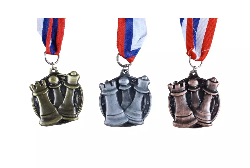 Medal szachowy okrągły - srebrny