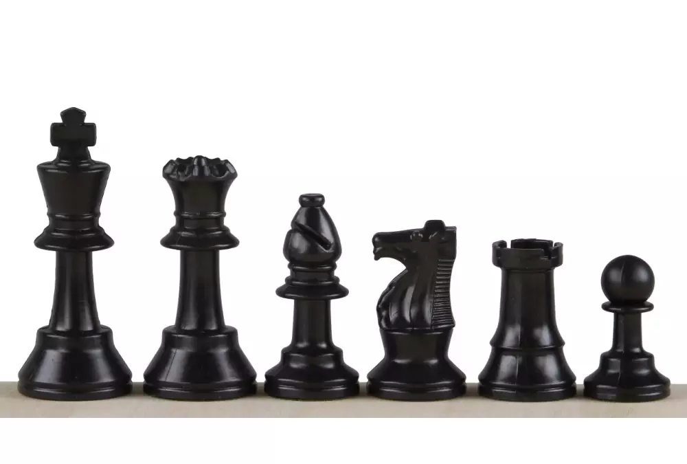 Figury szachowe Staunton nr 3, białe/czarne (król 64 mm)