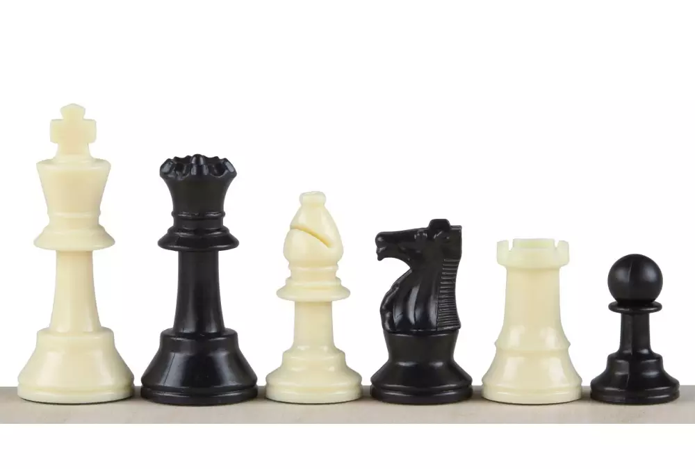 Figury szachowe Staunton nr 3, białe/czarne (król 64 mm)