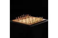 Deska szachowa nr 5+ z czarną ramką (bez opisu) orzech/klon (intarsja) - Ekskluzywna Deska szachowa nr 5+ z czarną ramką (bez opisu) orzech/klon (intarsja) - Ekskluzywna