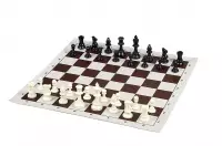 Szachownica winylowa rolowana nr 4, biało - brązowa Szachownica winylowa rolowana nr 4, biało - brązowa