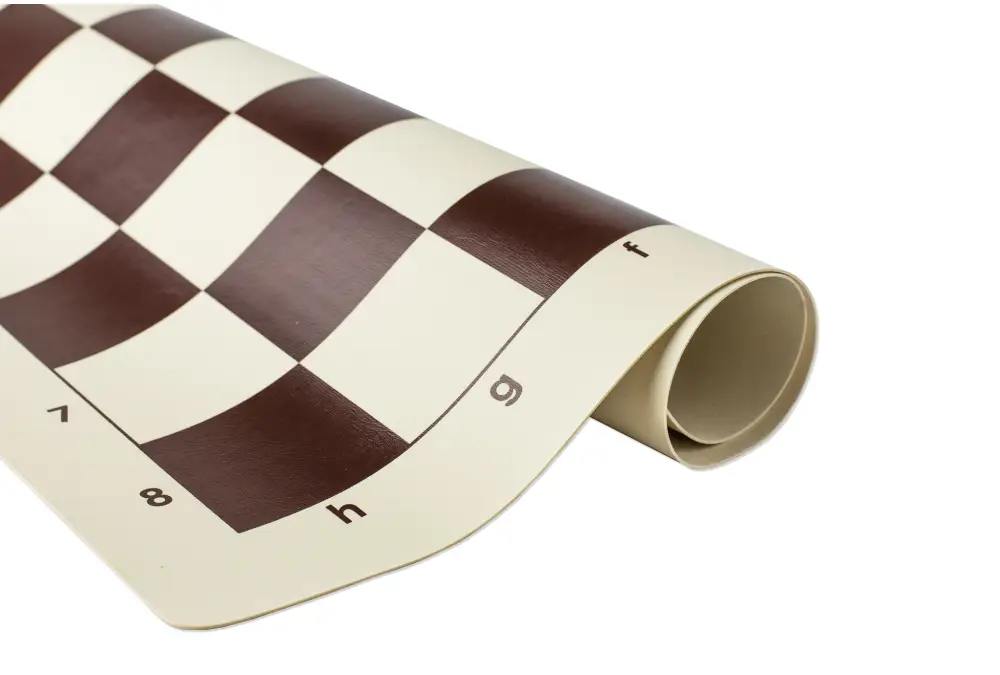 Szachownica winylowa rolowana, pole 60 mm, biało - brązowa