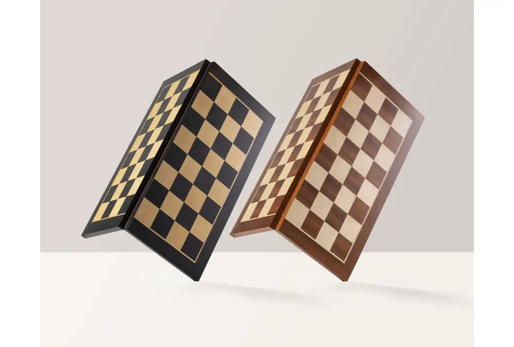 Szachownica składana nr 6 (bez opisu) mahoń/klon (intarsja)