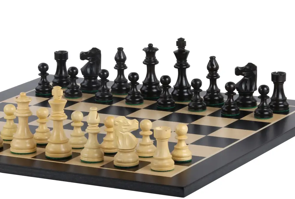 Zestaw szachowy French Lardy (replika) - szachownica (pole 50 mm), figury (król 90 mm)