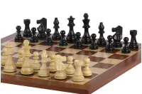 Zestaw szachowy French Lardy - szachownica mahoniowa (pole 58 mm), figury (król 96 mm) Zestaw szachowy French Lardy - szachownica mahoniowa (pole 58 mm), figury (król 96 mm)