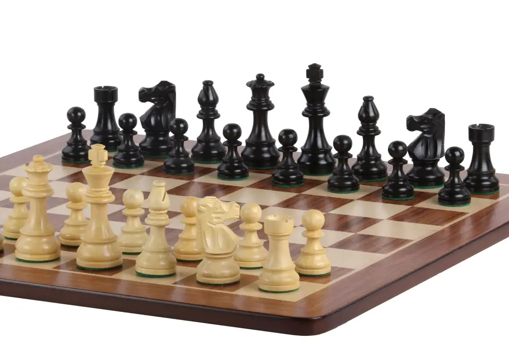 Zestaw szachowy French Lardy - szachownica (pole 50 mm), figury (król 90 mm)