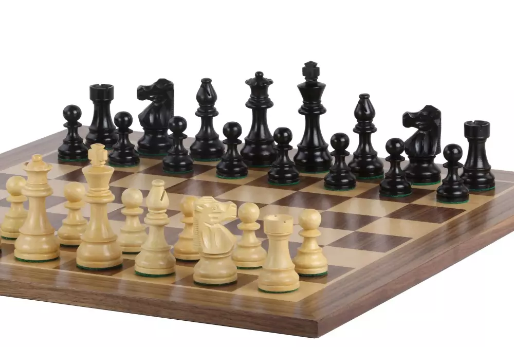 Zestaw szachowy French Lardy (replika) - szachownica (pole 50 mm), figury (król 90 mm)