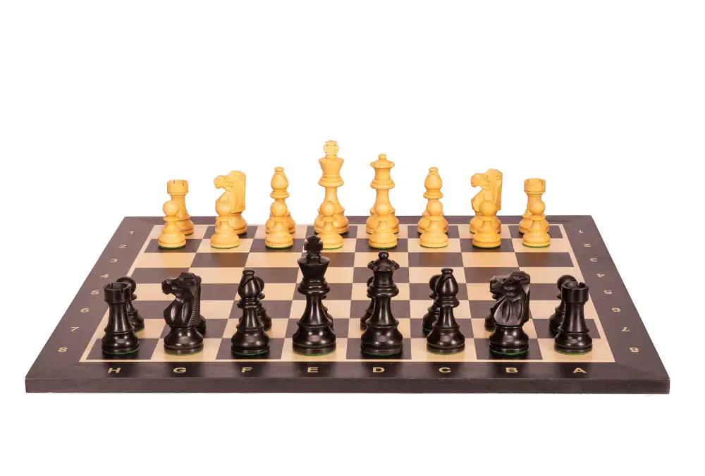 Zestaw szachowy French Lardy - szachownica (pole 58 mm), figury (król 96 mm)