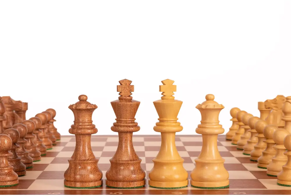 Zestaw szachowy French Mahogany| Król 98 mm | Pole 58 mm | Drewniany