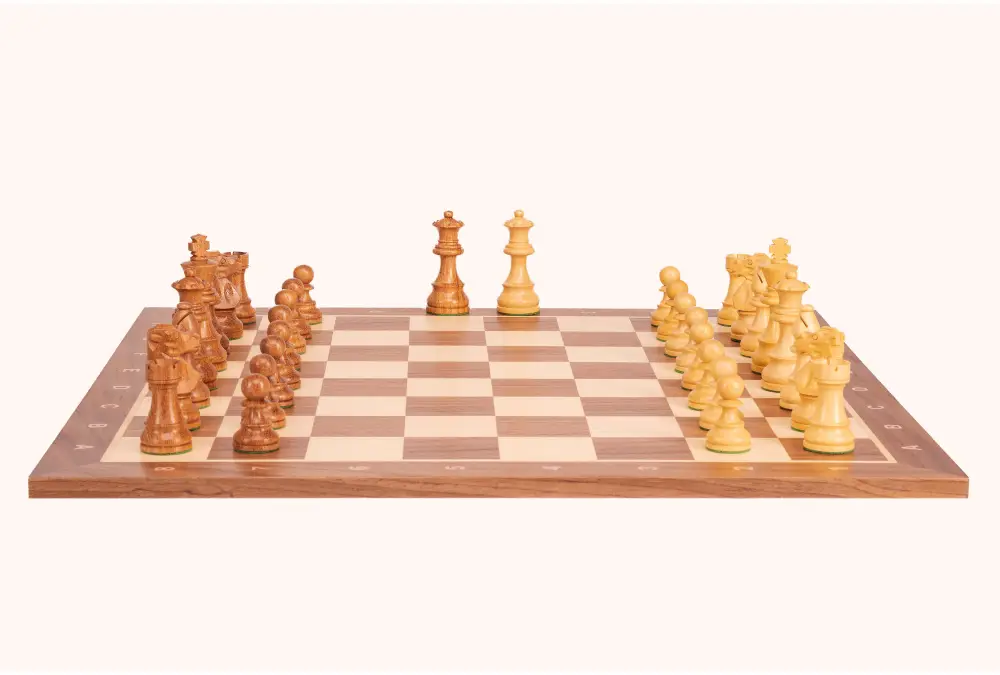 Zestaw szachowy French Walnut | Król 98 mm | Pole 58 mm | Drewniany