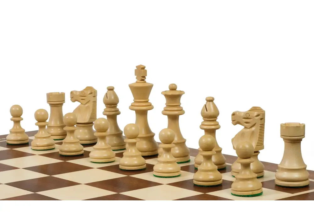 Zestaw szachowy French Lardy (replika) - szachownica (pole 58 mm), figury (król 96 mm)