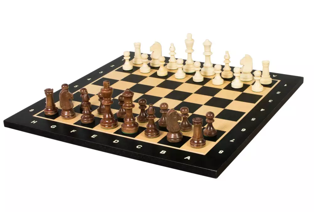 Zestaw szachowy turniejowy Nr 4 - szachownica 40 mm + figury Sunrise Staunton 78 mm