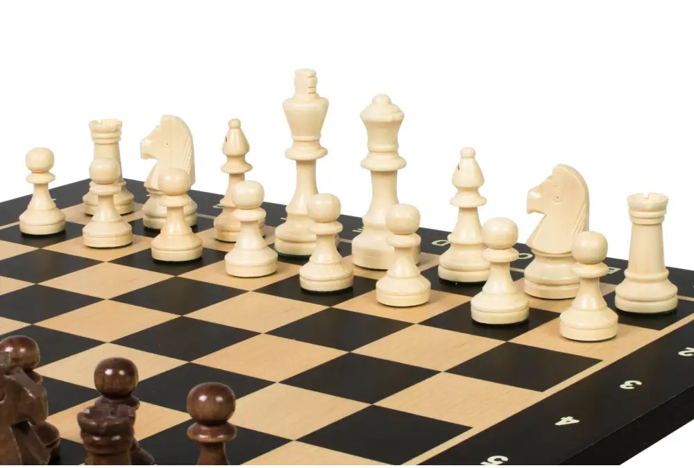 Zestaw szachowy turniejowy Nr 4 - szachownica 40 mm + figury Sunrise Staunton 78 mm