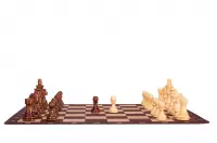 Zestaw szachowy | Figury szachowe German 5+ | Król 98 mm | Szachownica zwijana Mahoniowa Zestaw szachowy | Figury szachowe German 5+ | Król 98 mm | Szachownica zwijana Mahoniowa