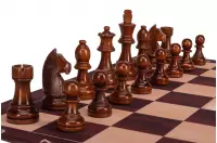 Zestaw szachowy | Figury szachowe German 5+ | Król 98 mm | Szachownica zwijana Mahoniowa Zestaw szachowy | Figury szachowe German 5+ | Król 98 mm | Szachownica zwijana Mahoniowa