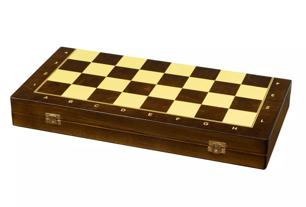 Szachy treningowe drewniane 48 cm dociążane metalem (pole 50 mm, król 90 mm)