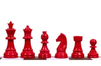 Figury szachowe Staunton 6, plastikowe (król 95 mm) - czerwone Figury szachowe Staunton 6, plastikowe (król 95 mm) - czerwone