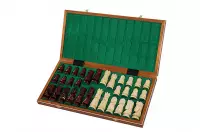 SZACHY ZAMKOWE DUŻE (58,5 x 59 cm) intarsja, wkładka