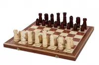 SZACHY ZAMKOWE DUŻE (58,5 x 59 cm) intarsja, wkładka