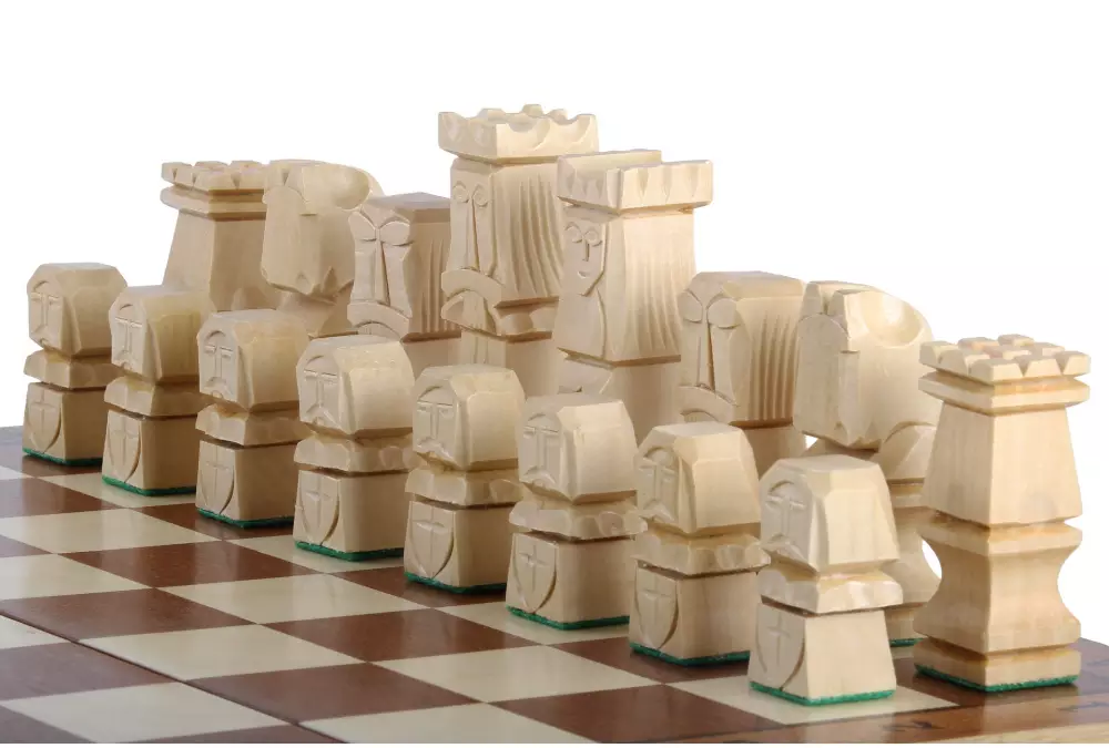 DUŻE SZACHY ORAWA intarsja (48,5 x 48 cm)