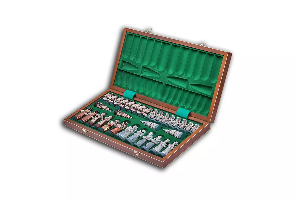 DUŻE SZACHY FANTAZJA (58x58cm) intarsjowane