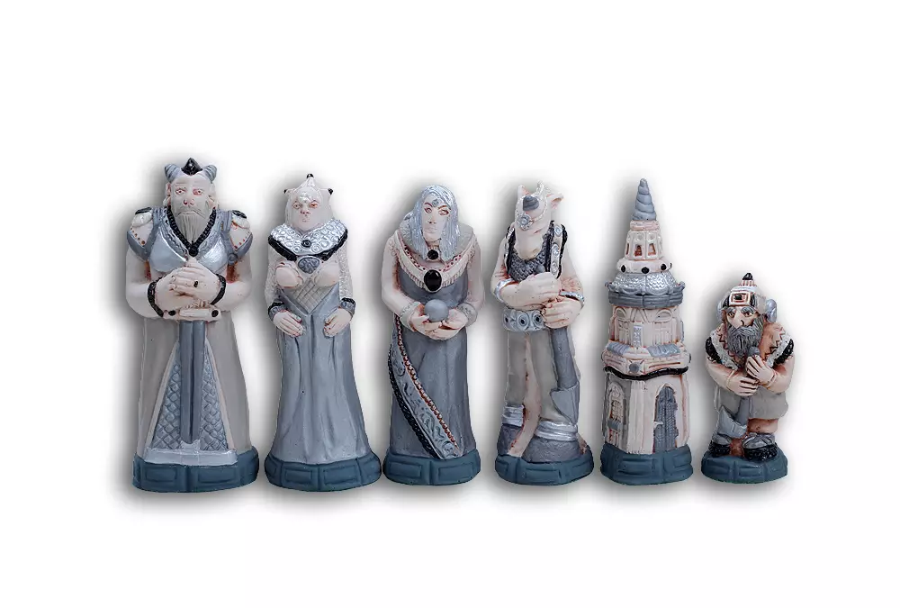 DUŻE SZACHY FANTAZJA (58x58cm) intarsjowane