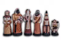 DUŻE SZACHY FANTAZJA (58x58cm) intarsjowane