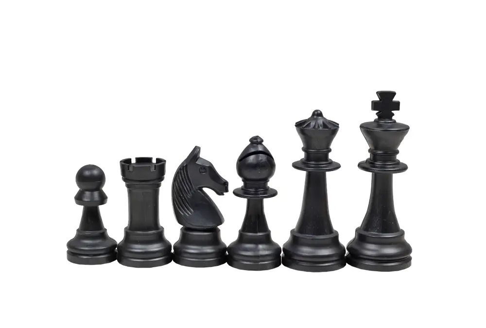 Figury szachowe Staunton nr 6, kremowo-czarne (król 96 mm)