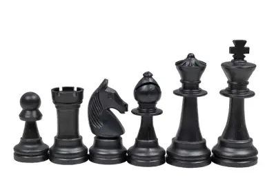 Figury szachowe Staunton nr 6, kremowo-czarne (król 96 mm)