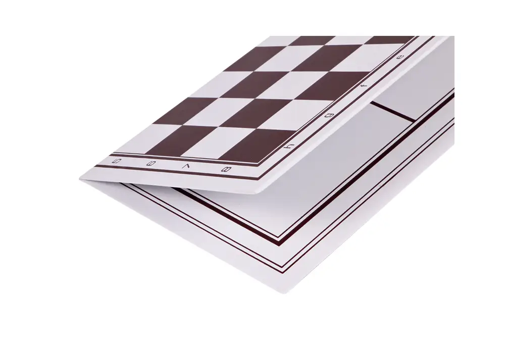 Dwustronna plastikowa deska: szachy + młynek, (32,5x32,5cm),składana, biało - brązowa