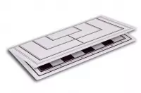 Dwustronna plastikowa deska: szachy + młynek, (32,5x32,5cm),składana, biało - brązowa