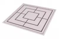 Dwustronna, zwijana, winylowa deska: szachy + młynek, biało - brązowa