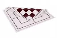 Dwustronna, zwijana, winylowa deska: szachy + młynek, biało - brązowa