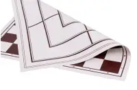 Dwustronna, zwijana, winylowa deska: szachy + młynek, biało - brązowa Dwustronna, zwijana, winylowa deska: szachy + młynek, biało - brązowa