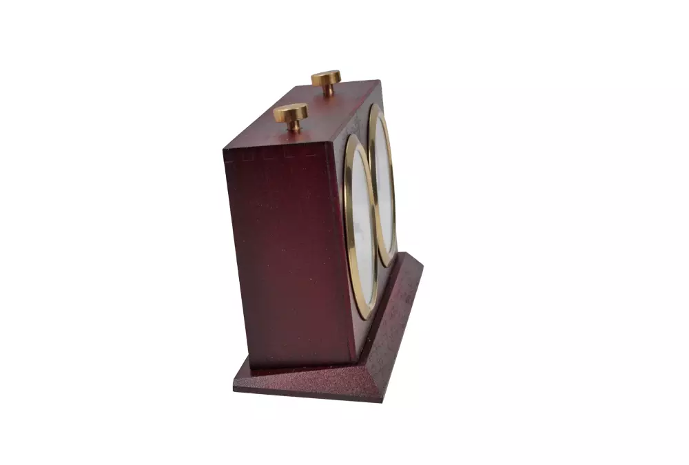 Zegar drewniany BHB z podstawką - duży ciemny