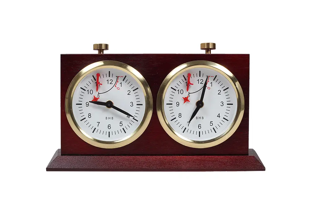 Zegar drewniany BHB z podstawką - duży ciemny