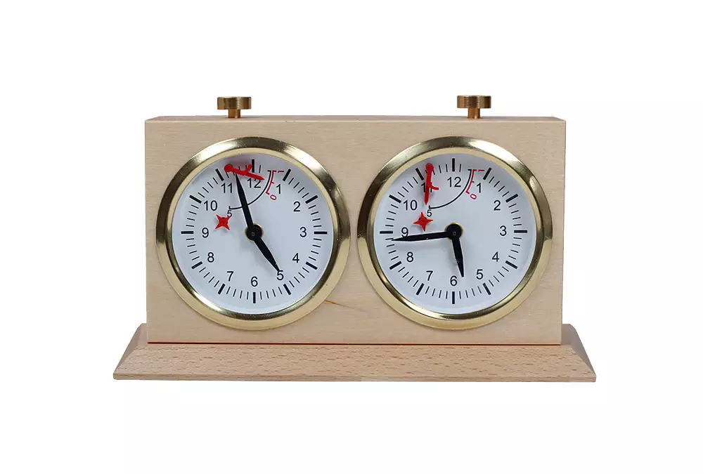 Zegar drewniany BHB z podstawką - duży jasny