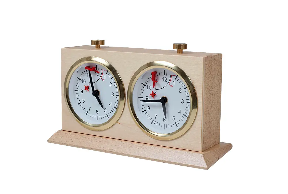 Zegar drewniany BHB z podstawką - duży jasny