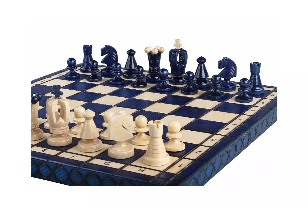 SZACHY KRÓLEWSKIE ŚREDNIE (34x34cm) kolor niebieski