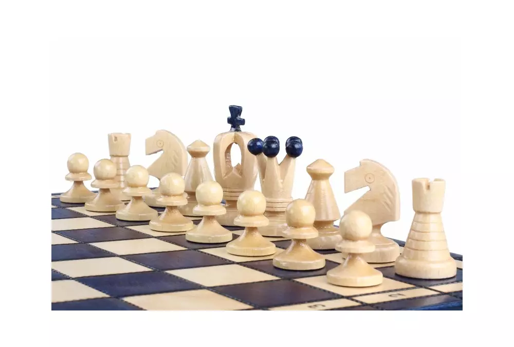 SZACHY KRÓLEWSKIE ŚREDNIE (34x34cm) kolor niebieski